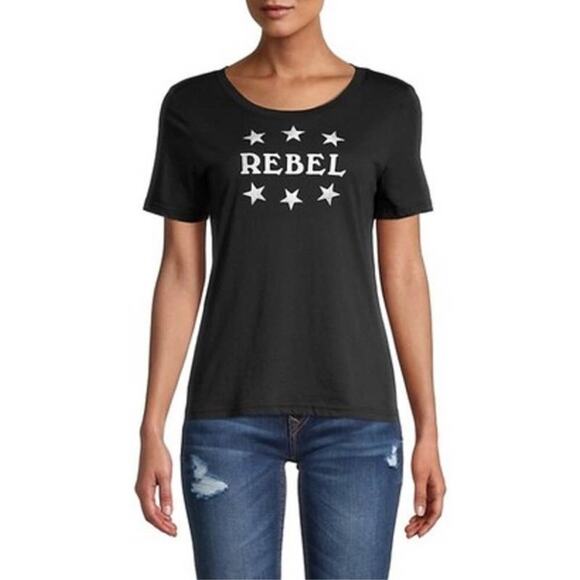 Rebecca Minkoff Ava Rebel Graphic Tee Large EUC - Picture 1 of 5
